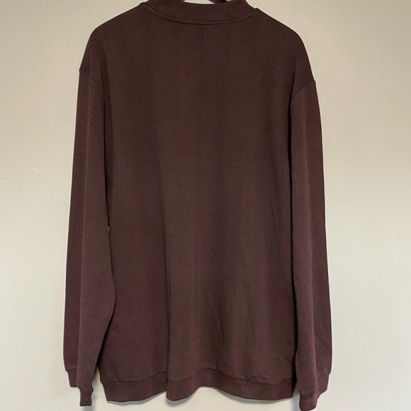 Topman Herringbone Long Sleeve Shirt In Burgundy - Picture 4 of 7